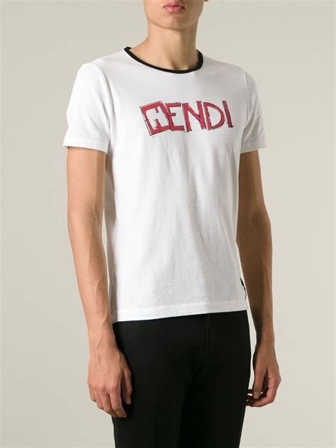 fendi white long sleeve shirt|fendi t shirt original.